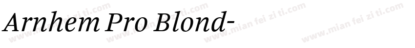 Arnhem Pro Blond字体转换